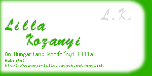 lilla kozanyi business card